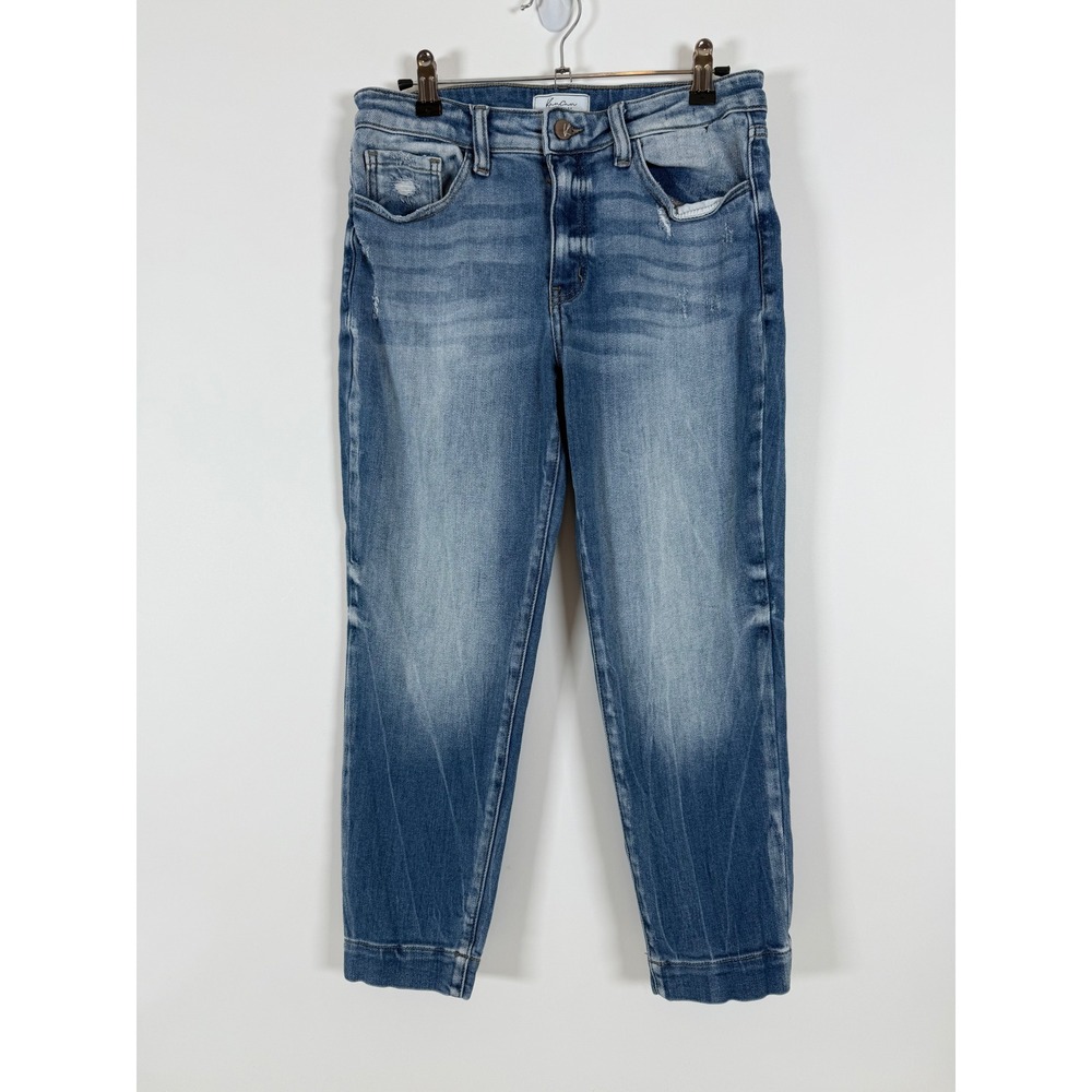 KanCan Jeans Women's 28 Mid Rise Ankle Skinny Distressed Denim Blue Light Wash‎